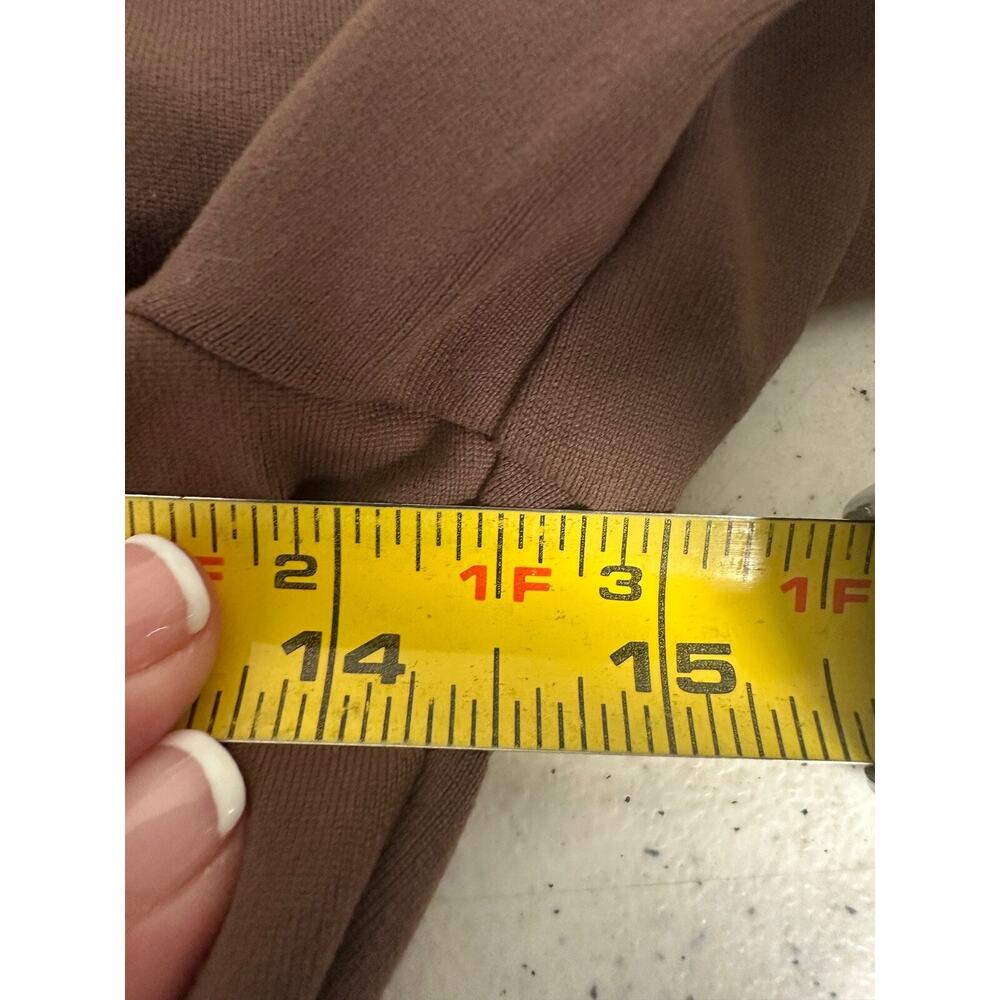 Nuuds Long Sleeve Crewbeck Bodysuit Coffee Brown Thong Style Size M Fitted B2 - Picture 4 of 5